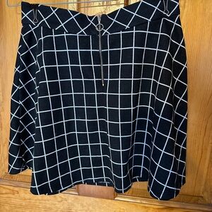 Joe B Black and White Checkered Skirt